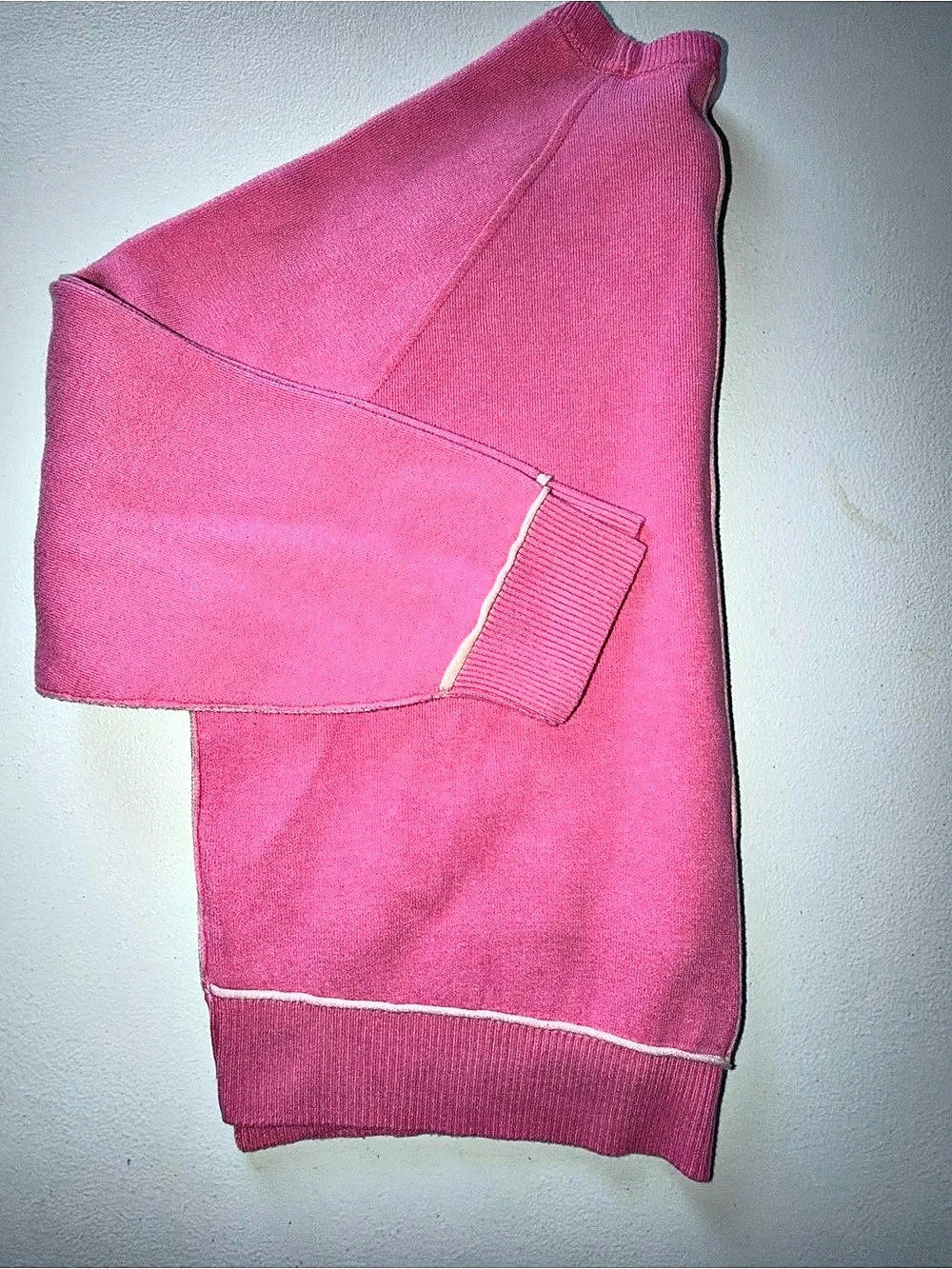 Pilcro Anthropologie Oaklyn Cozy Crew-Neck Sweatshirt Pink Cropped Oversized M - Picture 5 of 8